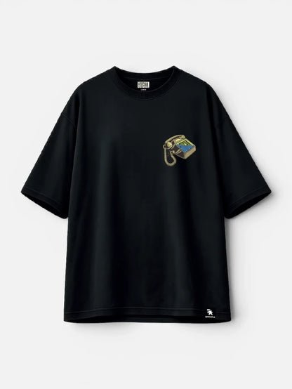 Remera Gotcha Telephone Oversize Negro