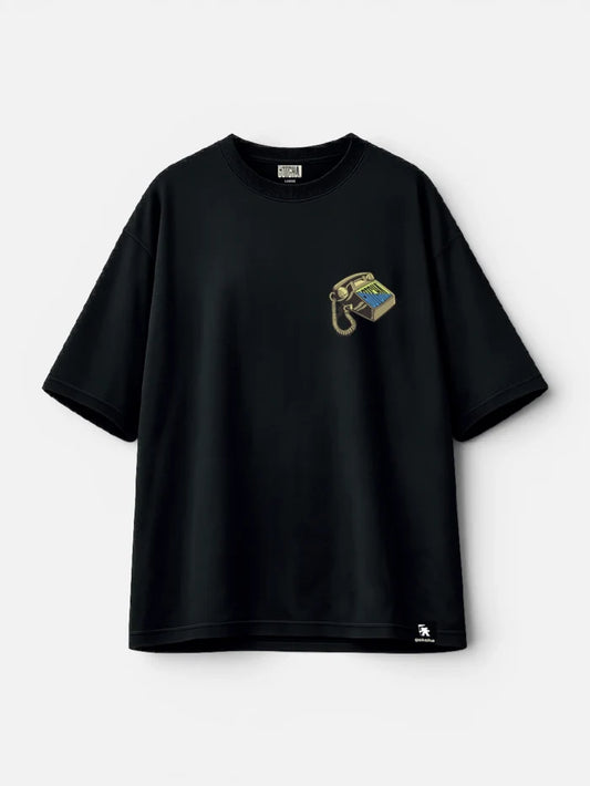 Remera Gotcha Telephone Oversize Negro