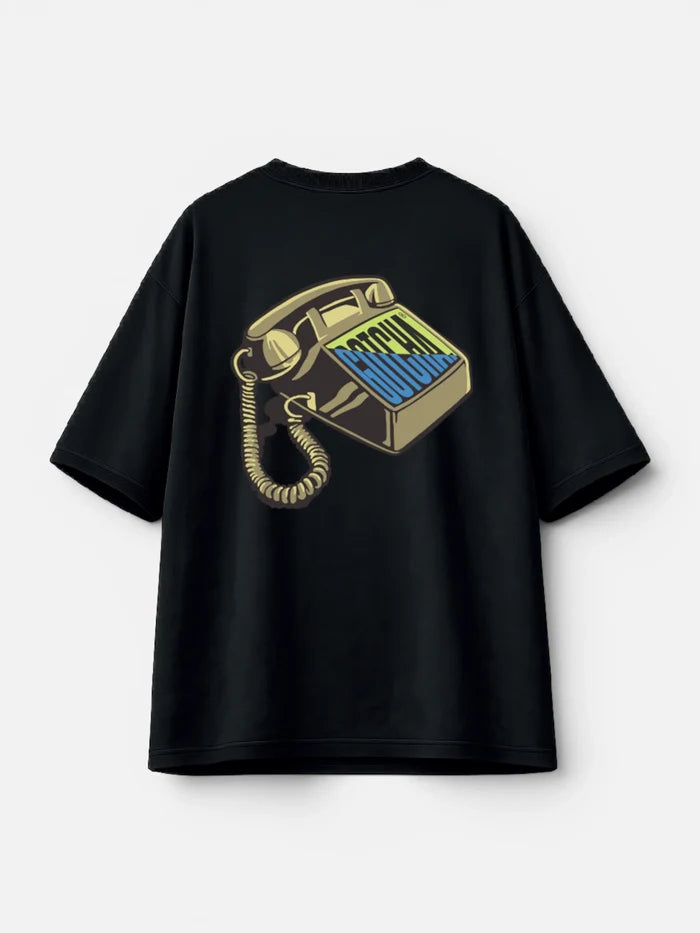 Remera Gotcha Telephone Oversize Negro