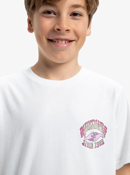 Remera Quiksilver Niño Ev Times Up Blanco