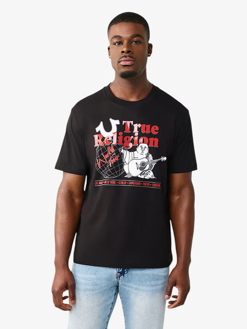 Remera True Religion Buddha World Tour Negro