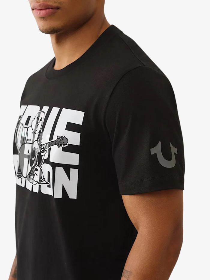 Remera True Religion Overlap Buddha Tee Negro