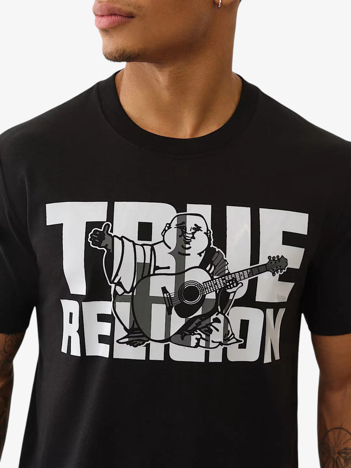 Remera True Religion Overlap Buddha Tee Negro