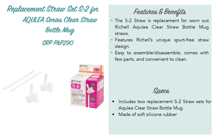 Richell Aqulea Straw Cup Replacement Straw S-2