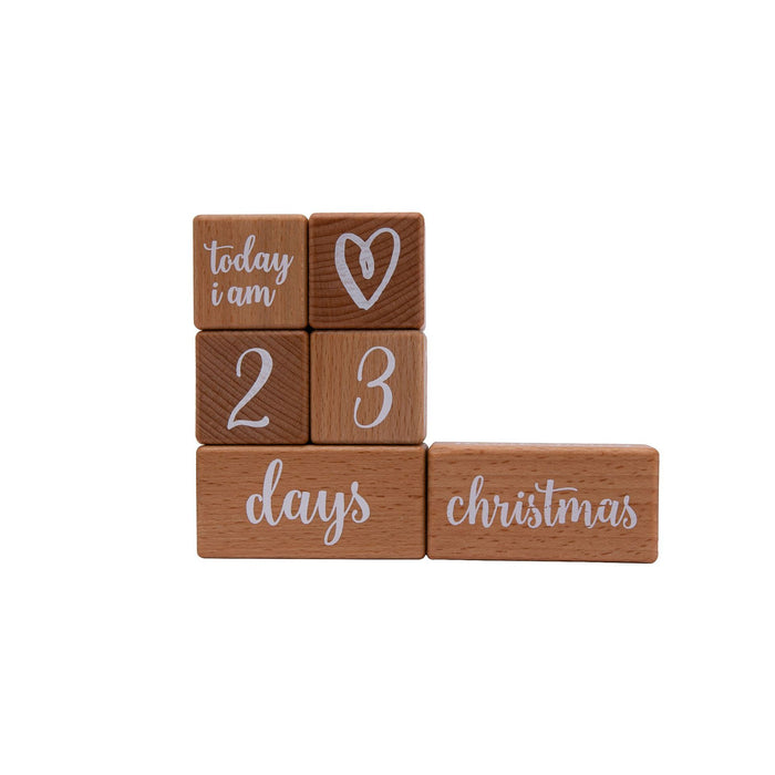 The Kiddie Concept Wooden Baby Milestone Blocks