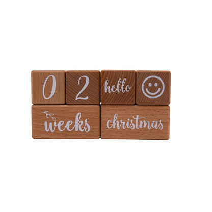 The Kiddie Concept Wooden Baby Milestone Blocks