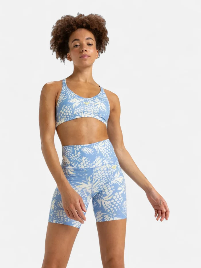 Top Deportivo Roxy Mujer Fitness Heart Into It Celeste Print