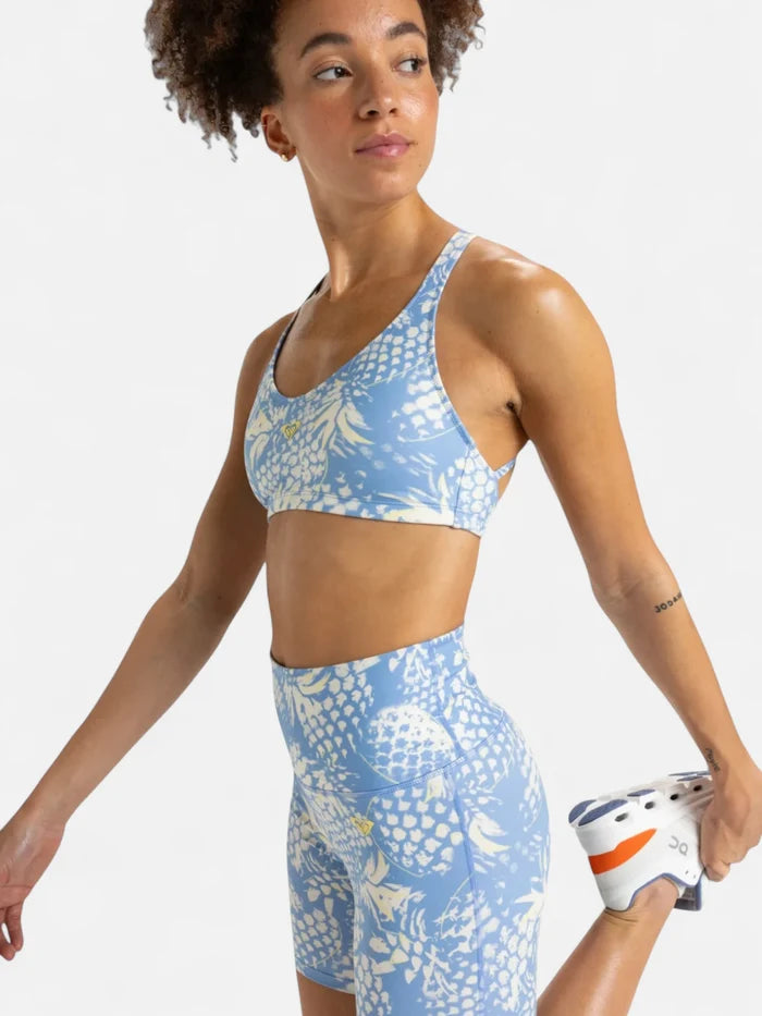Top Deportivo Roxy Mujer Fitness Heart Into It Celeste Print
