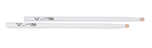 Vater Percussion Chad Sexton Signature Hickory Wood Tip Drum Stick Pair in Limited Edition Satin White