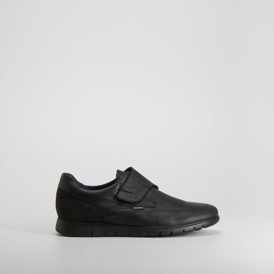 Zapato confort velcro piel negro COMFEET