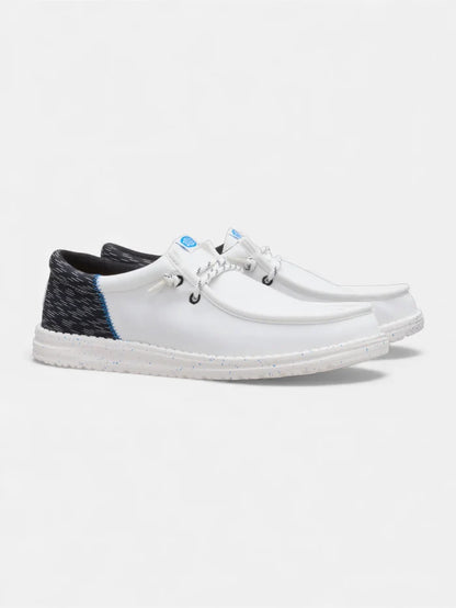 Zapatos Hey Dude Wally Funk Jersey Jacquard Blanco Negro Azul